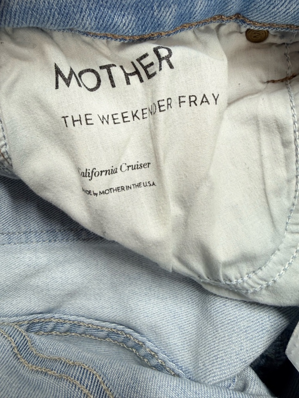 MOTHER The Weekender Fray California Cruiser Women's 27 Blue Denim Light Wash - Picture 7 of 10